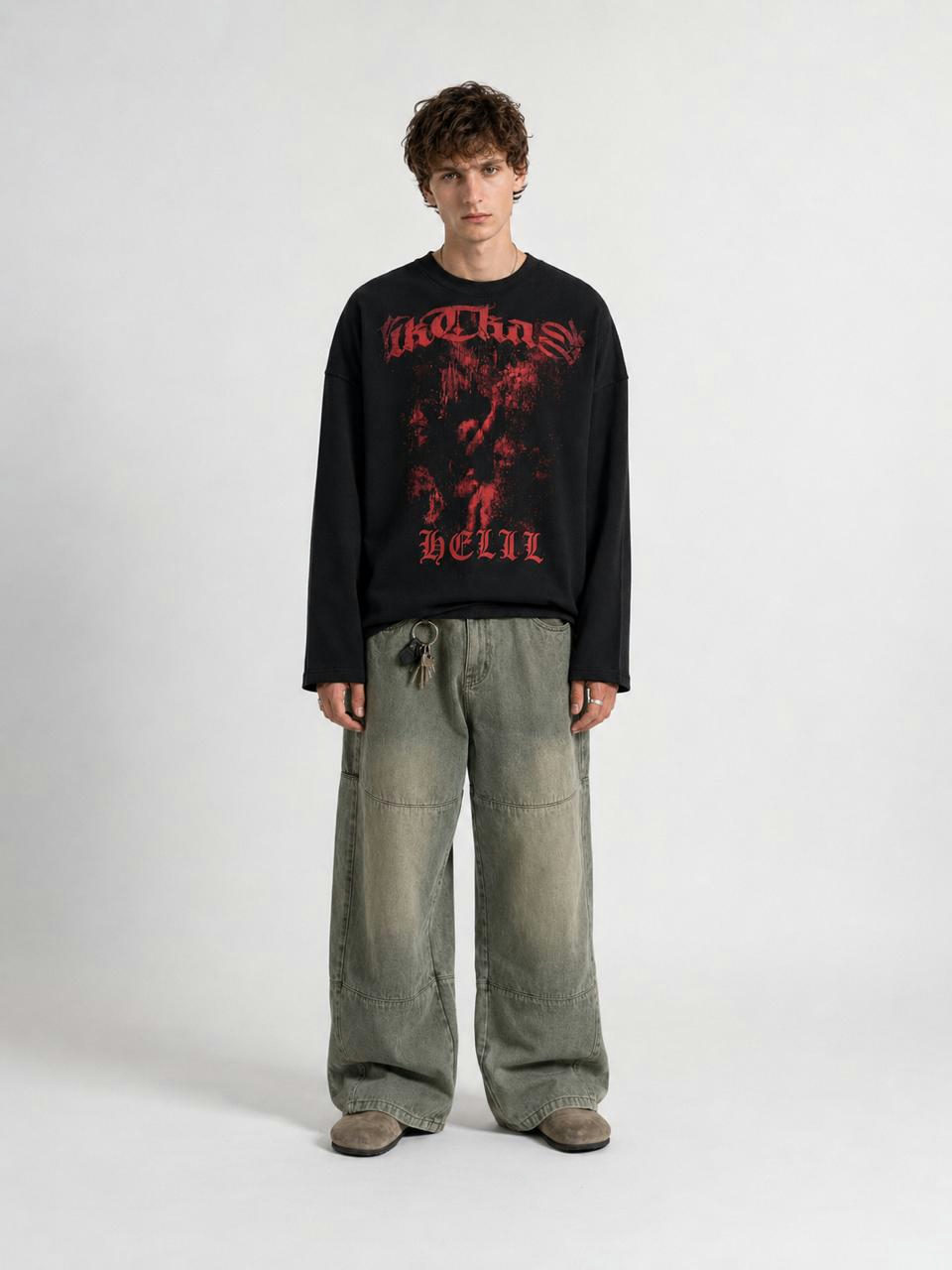 Waffle Boxy Fit Long Sleeve T-Shirt