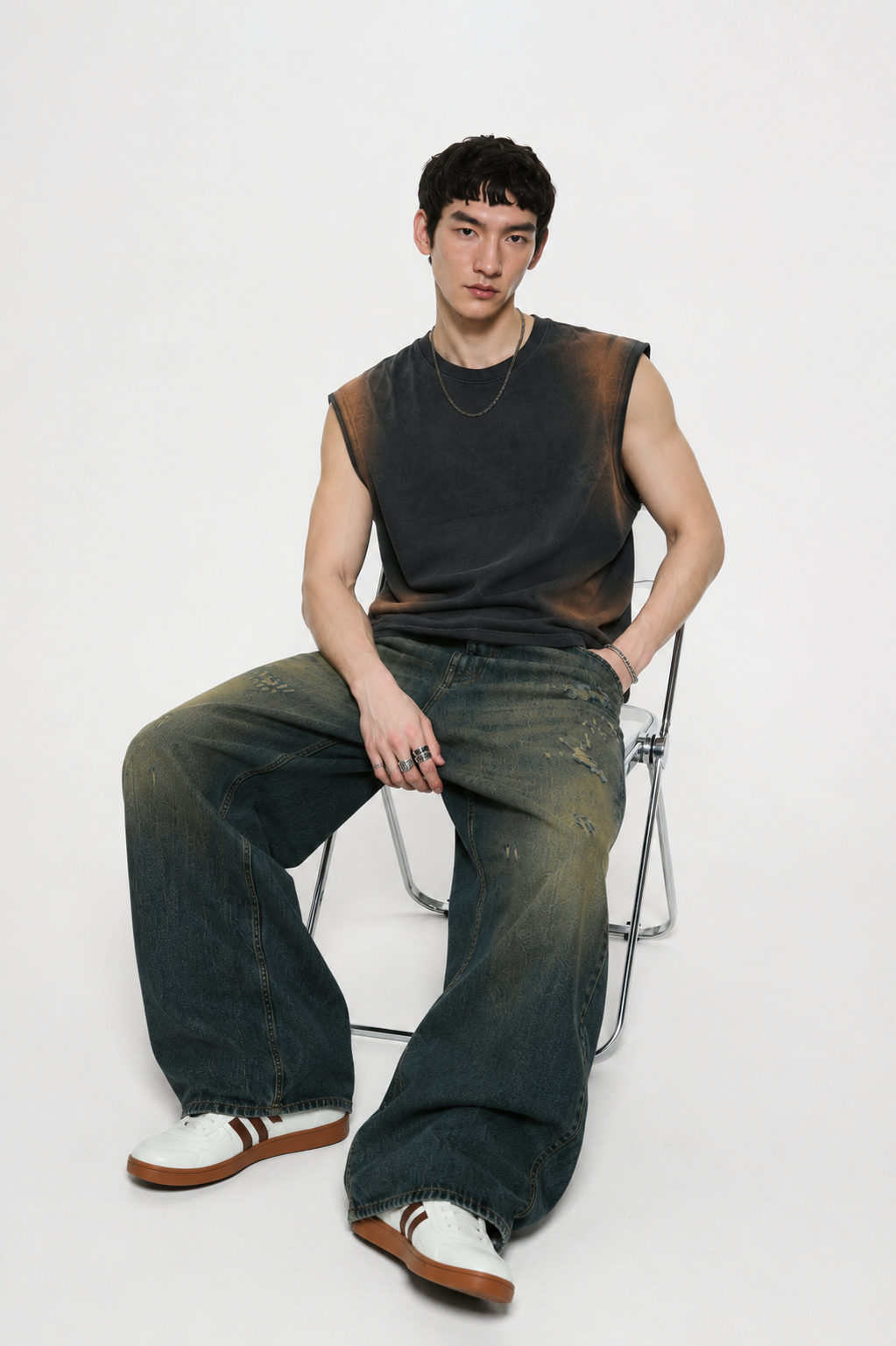 Dust Fade Oversized Muscle Tank
