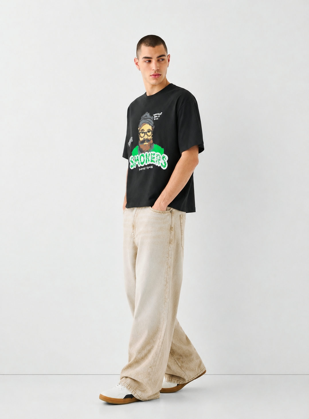 Smokers Graphic Oversized T-Shirt – 240 GSM Premium Tencel - View 3