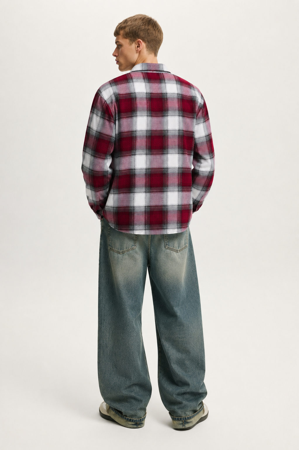Crimson Frost Boxy Flannel Shirt - View 4