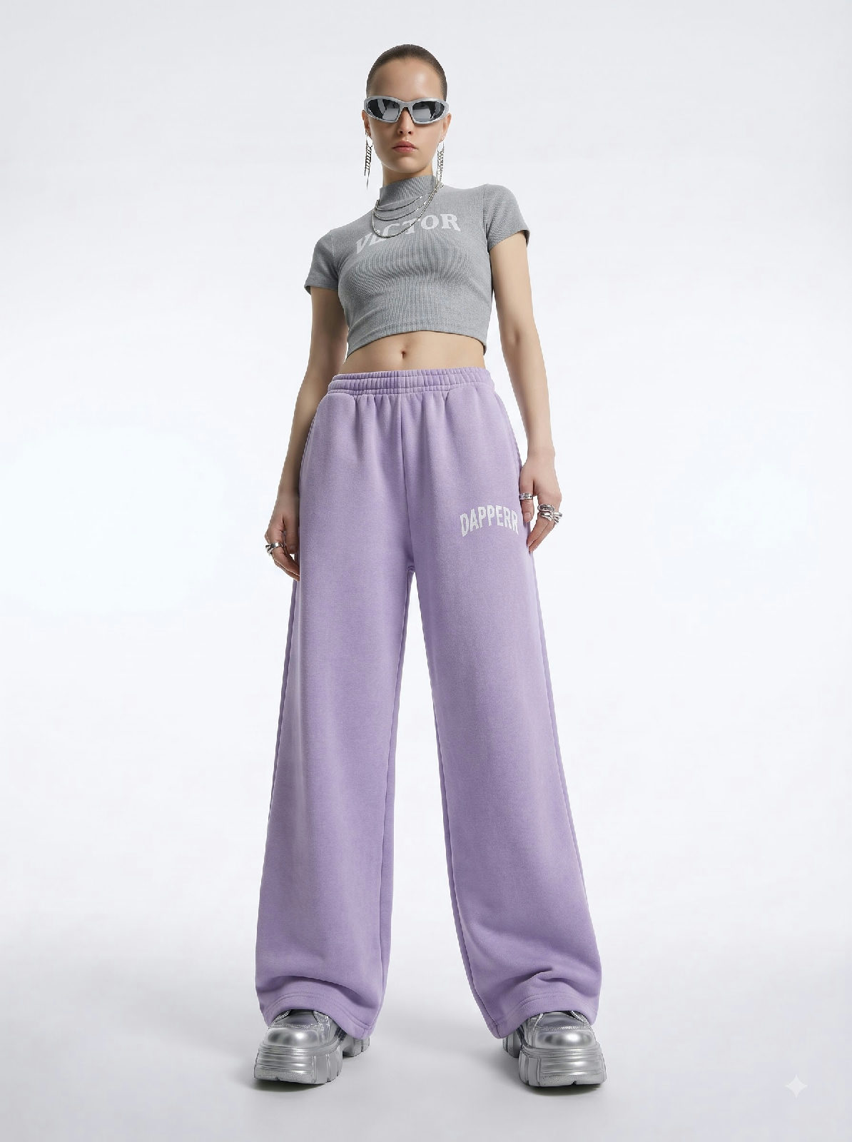 DAPPERR DRIFT — Lavender Wide-Leg Sweatpant - View 2