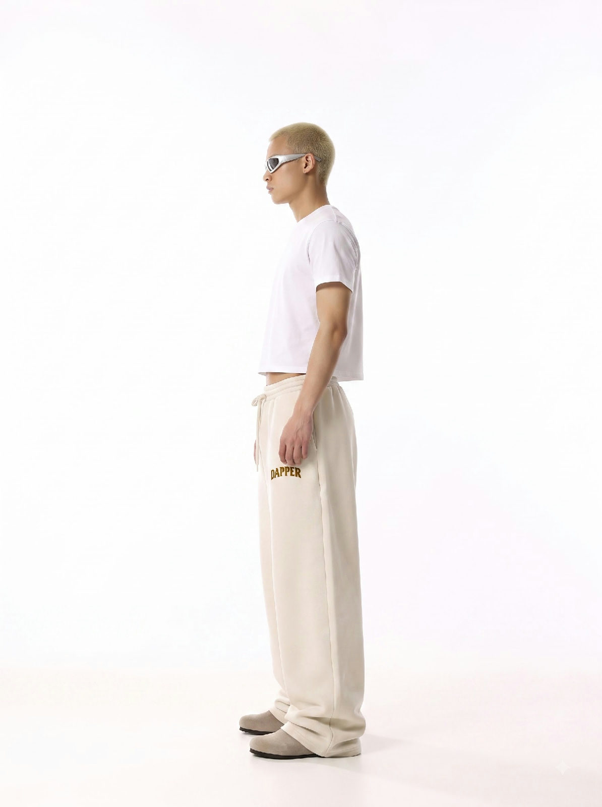 DAPPERR DRIFT - Off White Wide-Leg Sweatpants - View 4