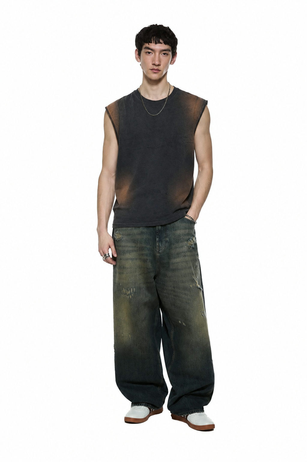 Dust Fade Oversized Muscle Tank - View 4