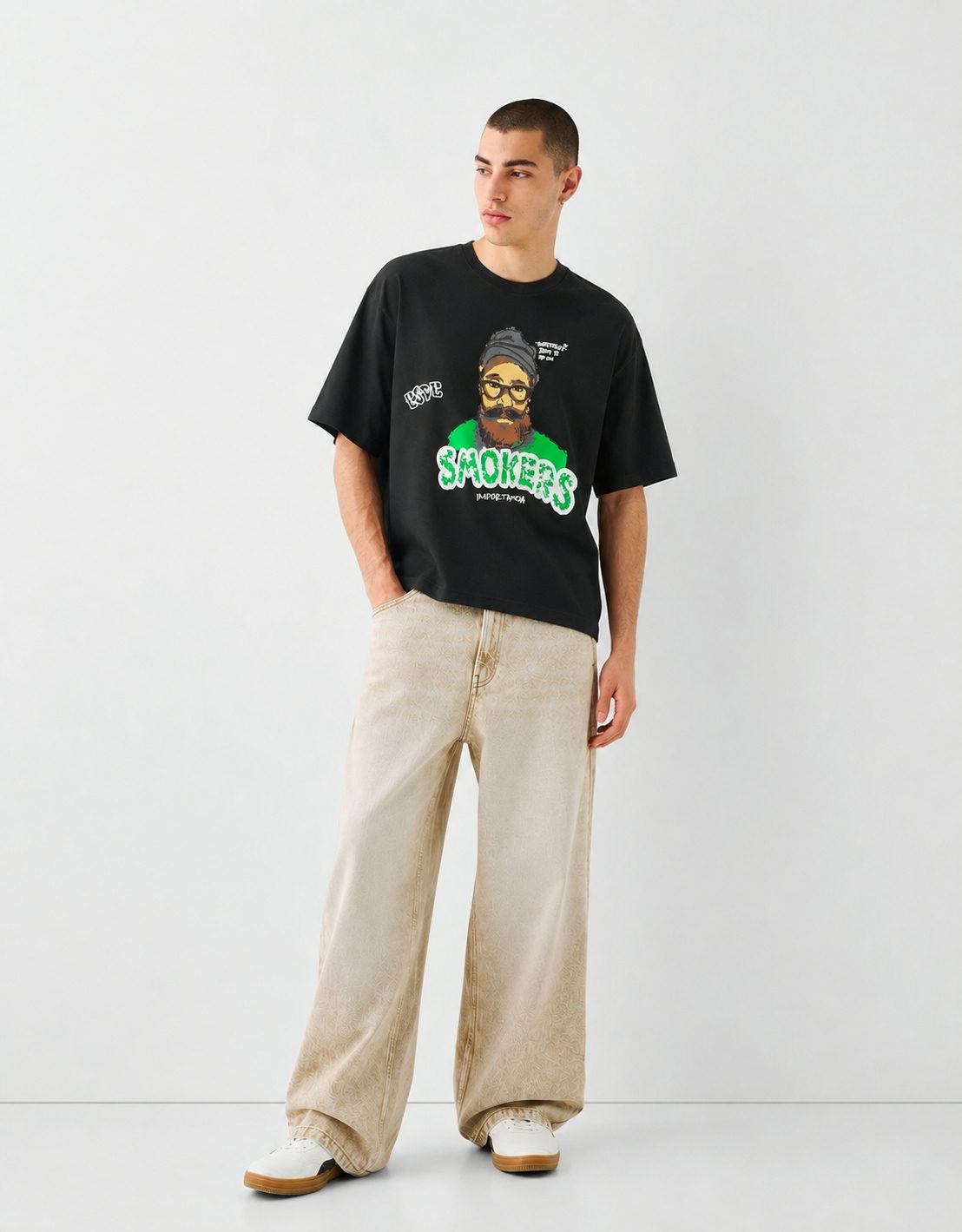 Smokers Graphic Oversized T-Shirt – 240 GSM Premium Tencel - View 2