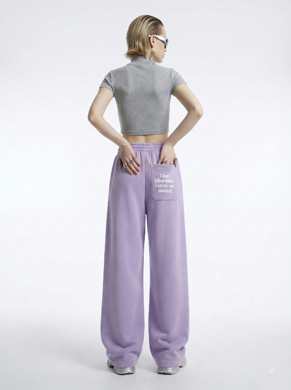 DAPPERR DRIFT — Lavender Wide-Leg Sweatpant - View 5