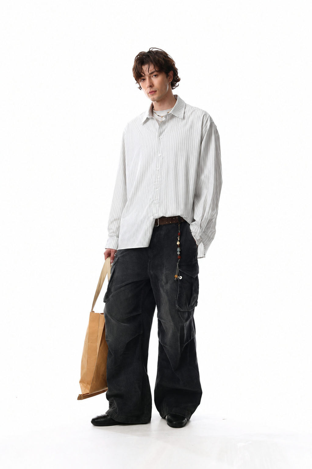 Ivory Stripe Cotton Shirt