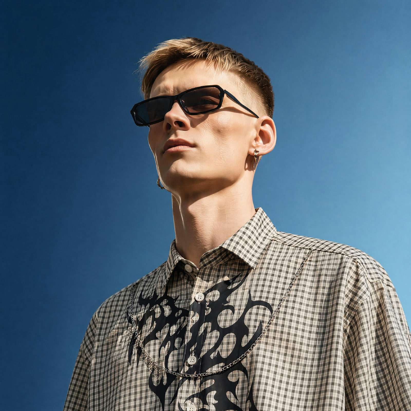 Tribal Check Oversized Shirt - View 4