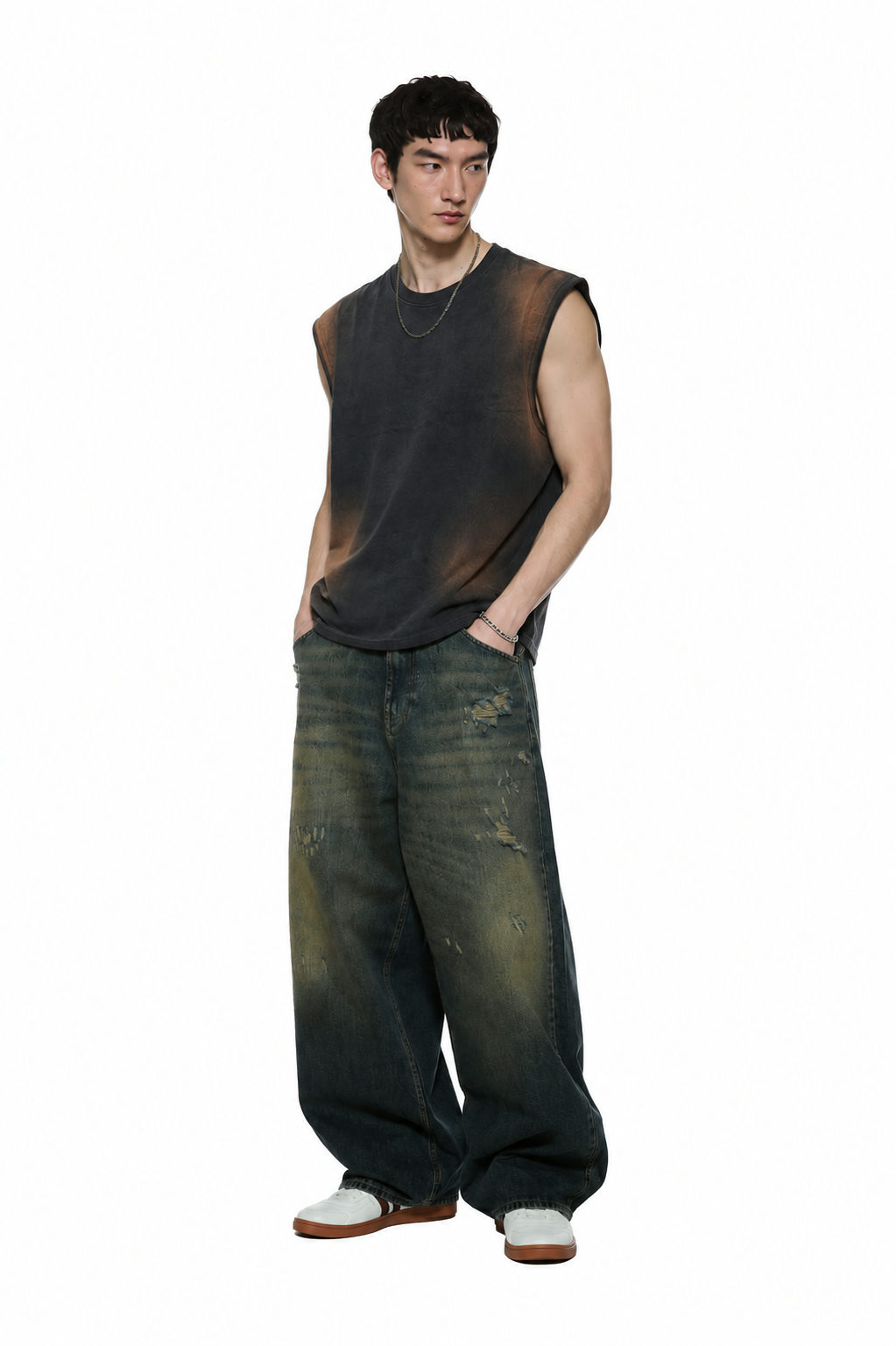 Dust Fade Oversized Muscle Tank - View 3