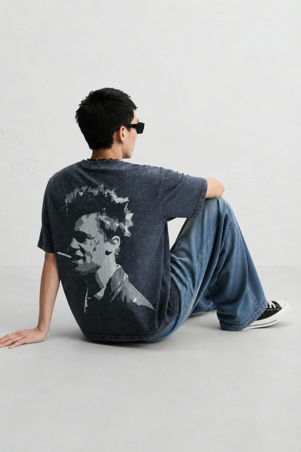 Monster Vintage Wash Oversized T-Shirt – Charcoal Grey