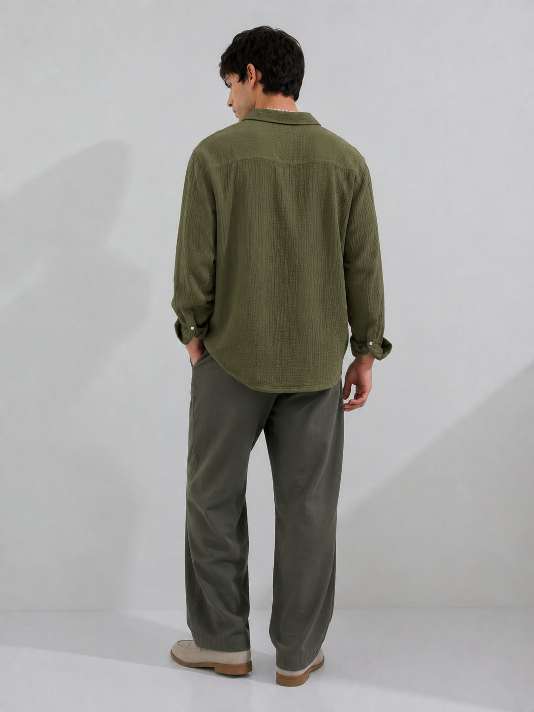 Crinkle Textured Full Sleeve Shirt Boxy fit shirt - View 2