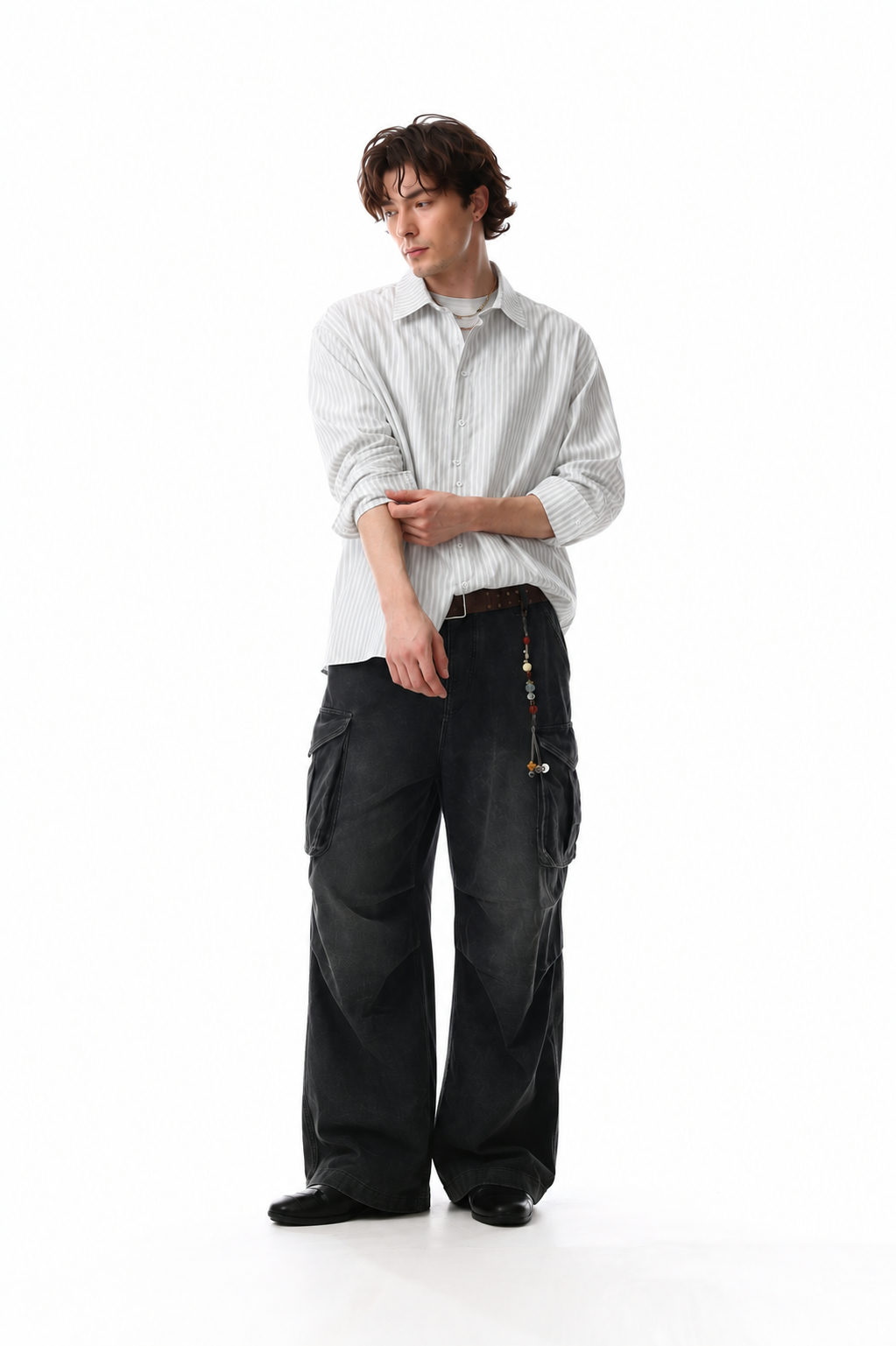 Ivory Stripe Cotton Shirt - View 2