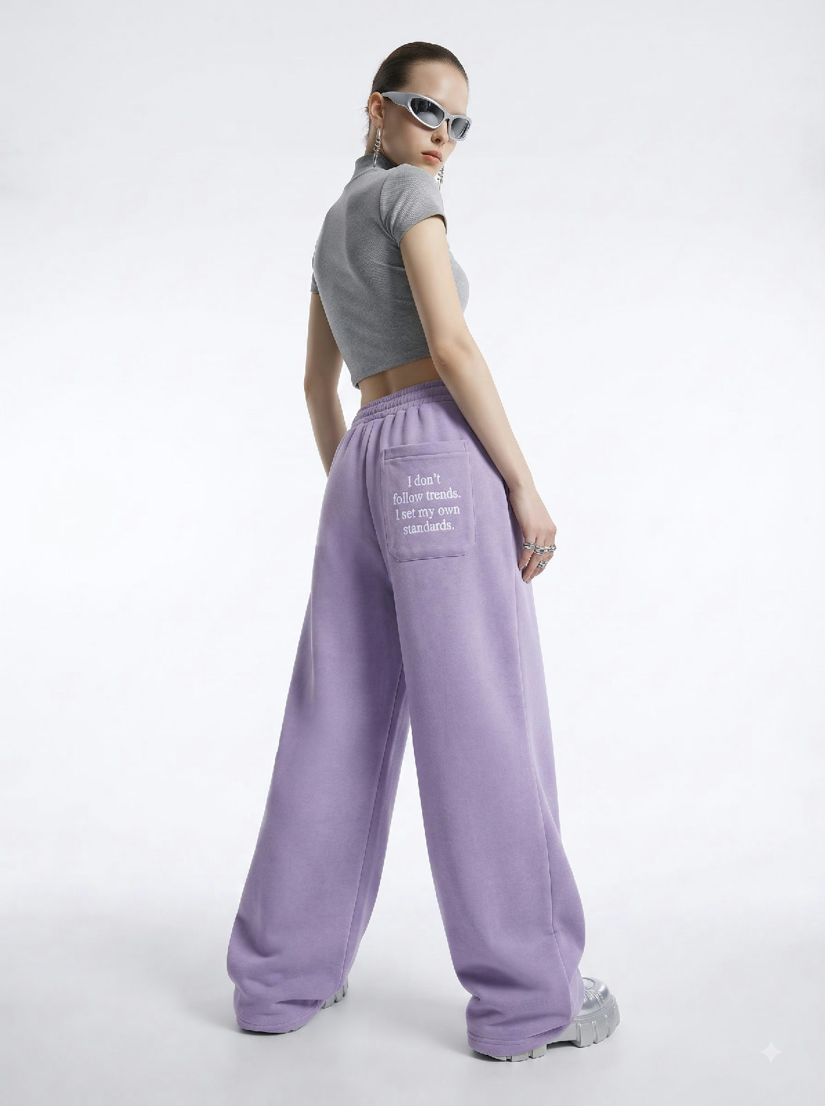 DAPPERR DRIFT — Lavender Wide-Leg Sweatpant