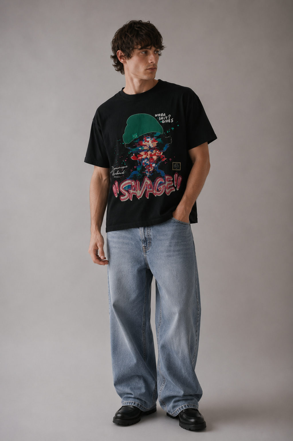 Savage Artistry Tencel Graphic Tee Black