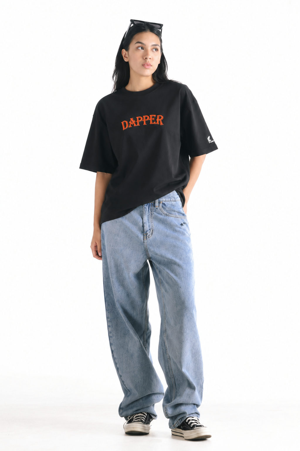 Dapperr Drift – Retro Muse Oversized Graphic T-Shirt Black - View 4