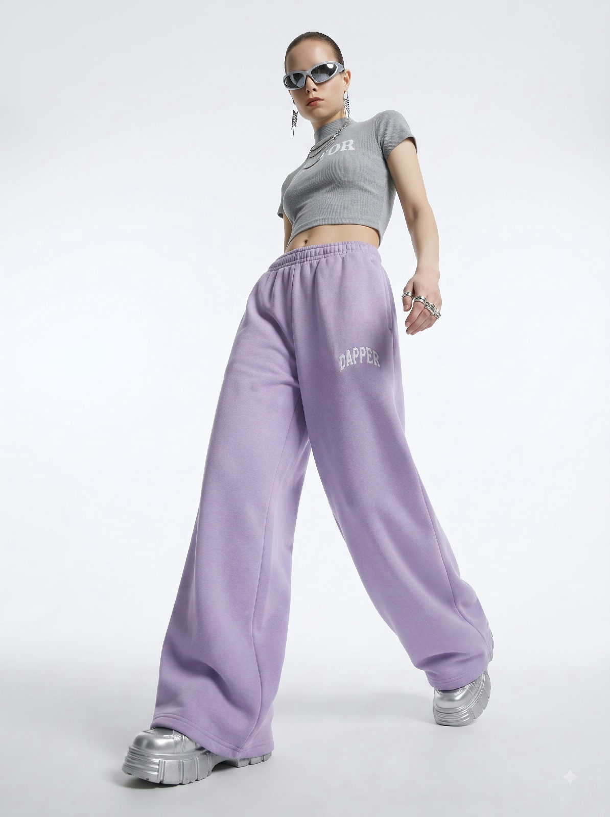 DAPPERR DRIFT — Lavender Wide-Leg Sweatpant - View 3