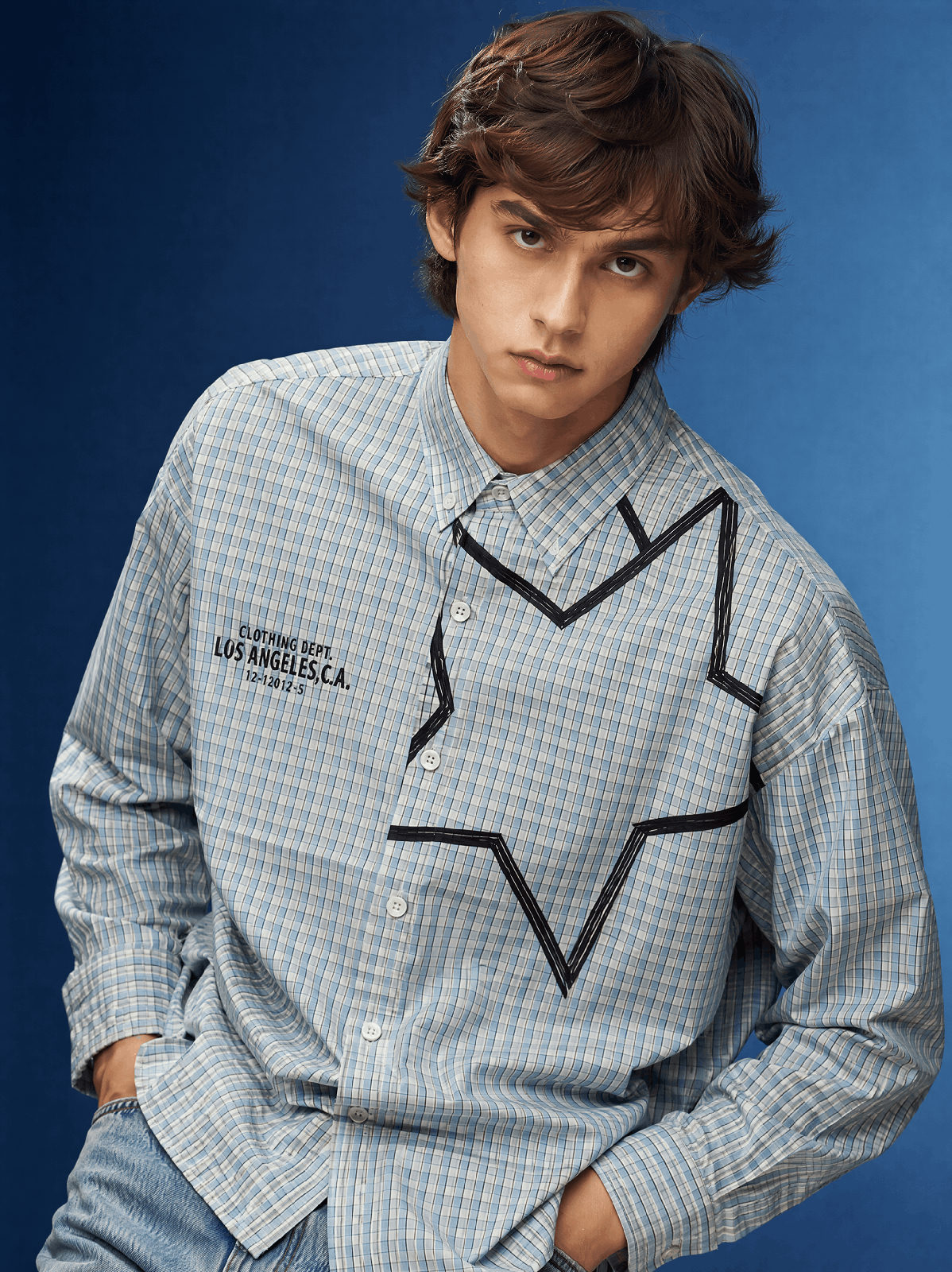 Urban Star Checkered Oversized Shirt - View 5