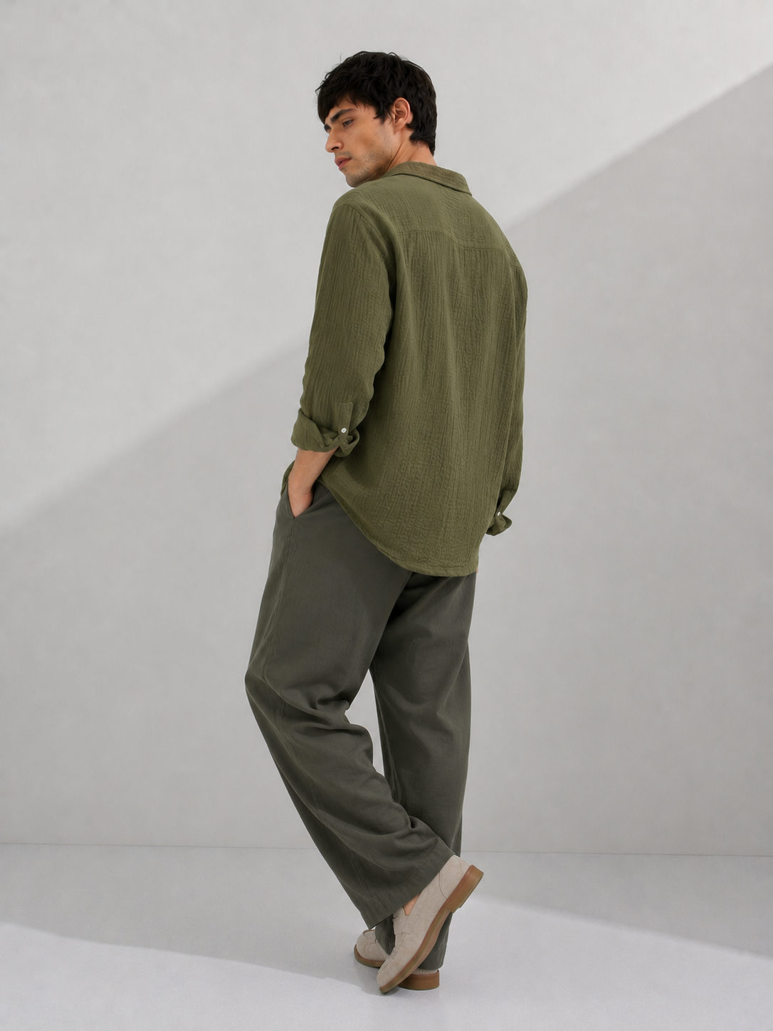 Crinkle Textured Full Sleeve Shirt Boxy fit shirt - View 4